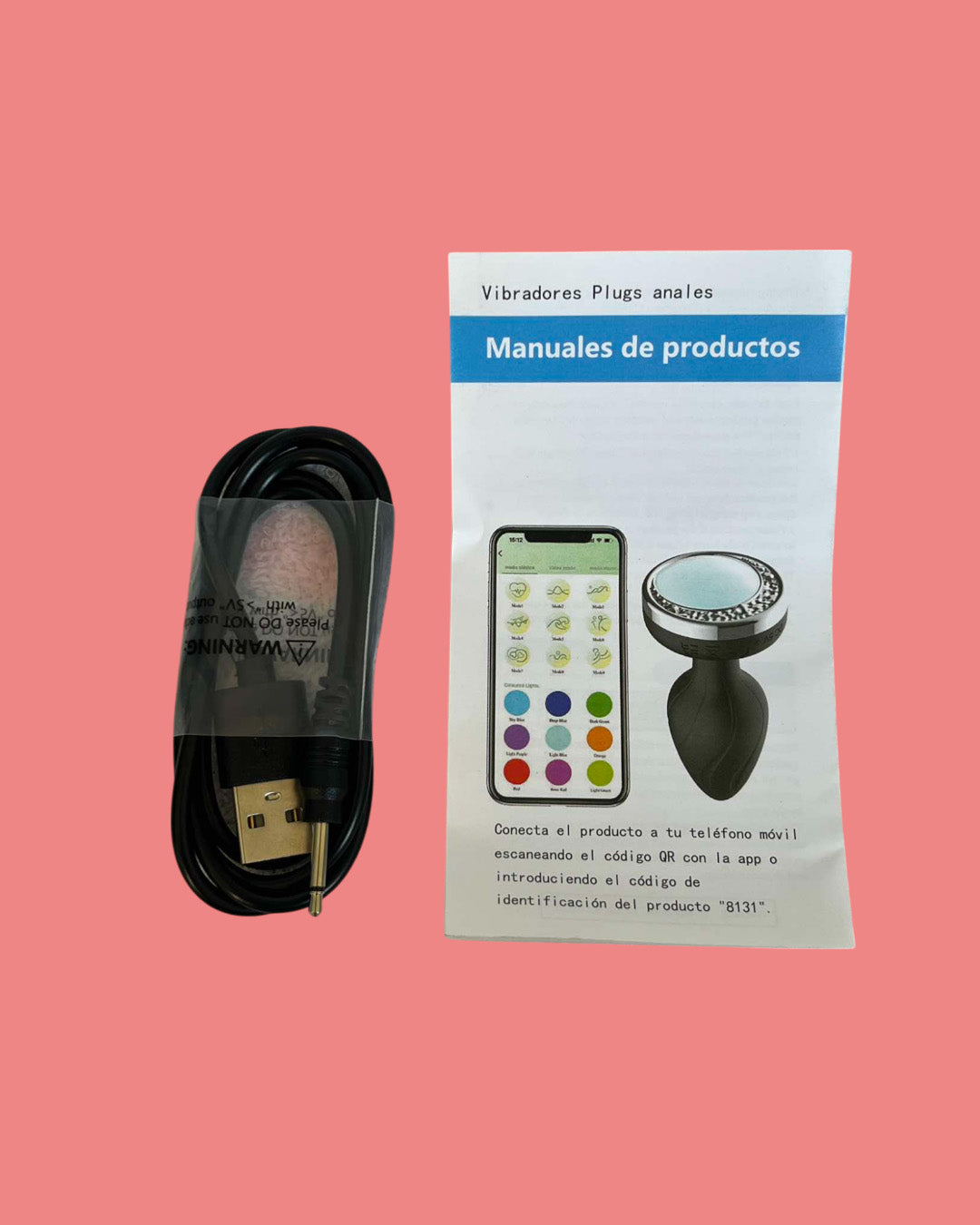 Dilatador vibrador anal con luz led plug anal control desde APP en el movil