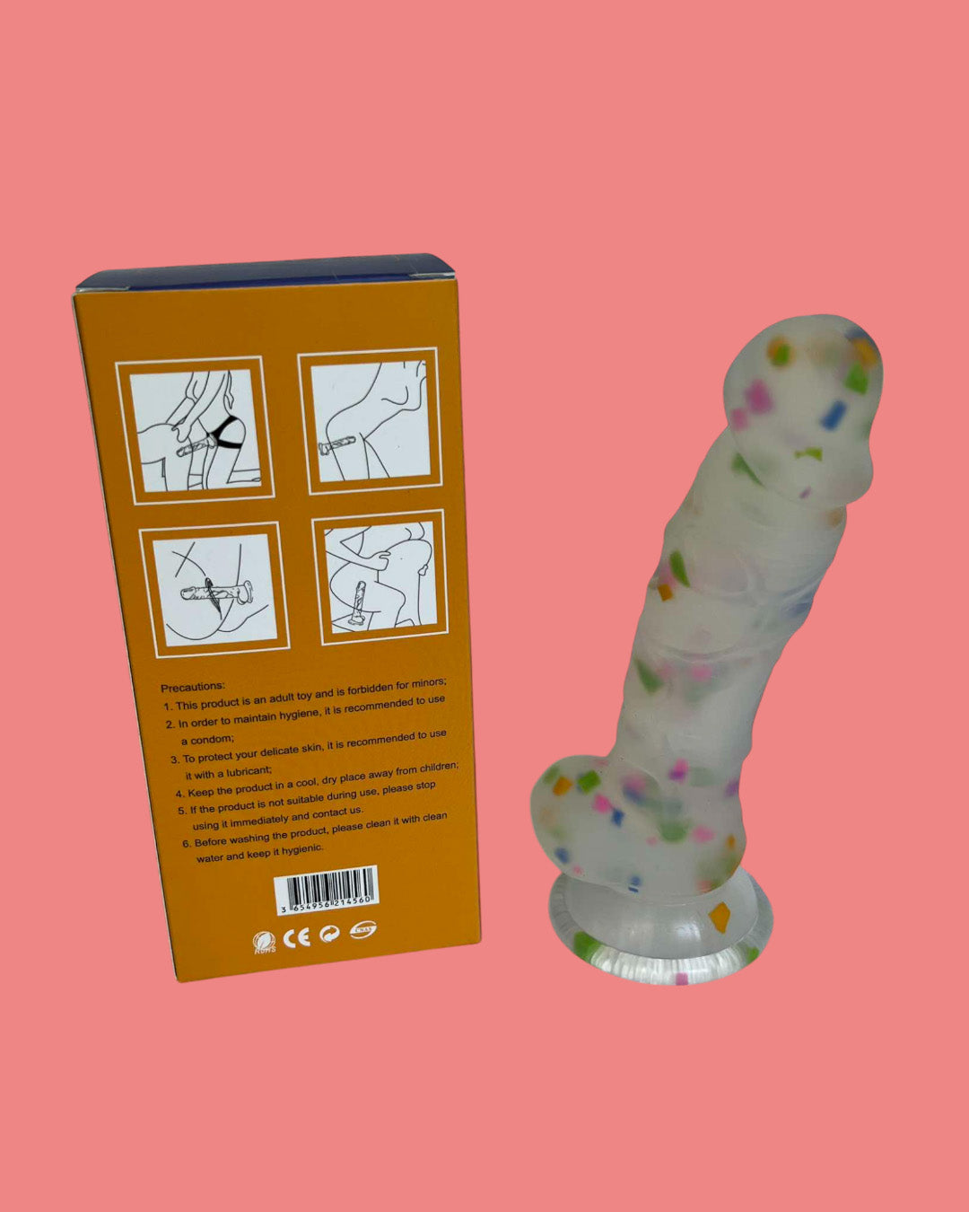 Dildo ARCO IRIS ESTRELLADO 18cms