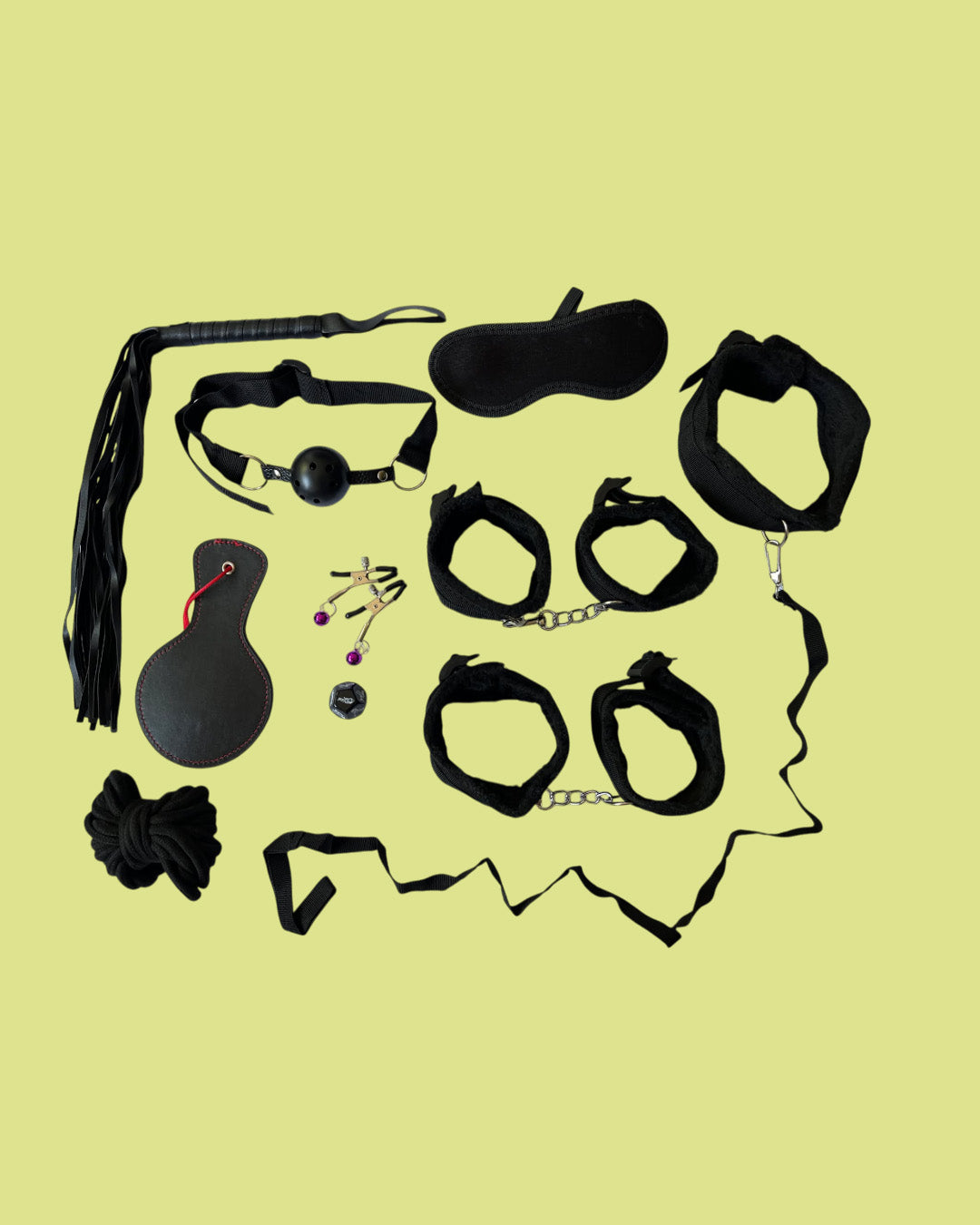 BDSM Set de 10 piezas NEGRO Bondage