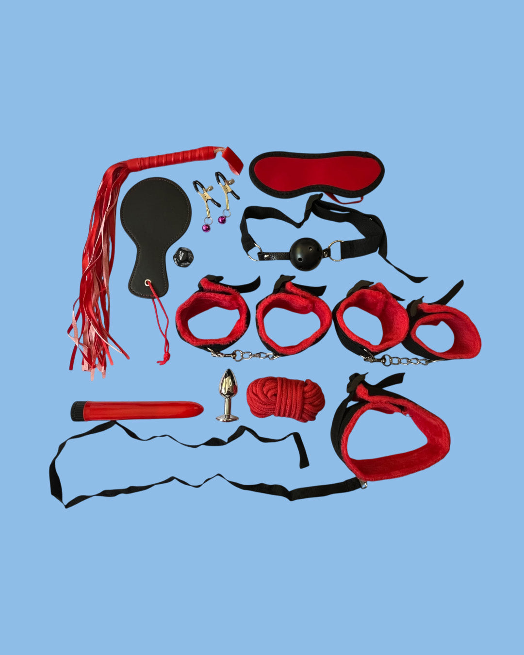 BDSM Set de 12 piezas ROJO Bondage