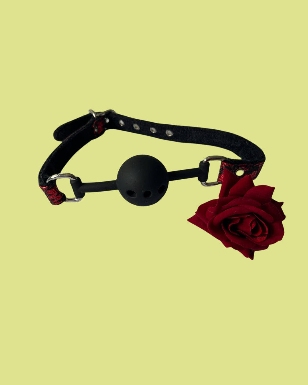 BDSM Mordaza de bola ajustable con flor