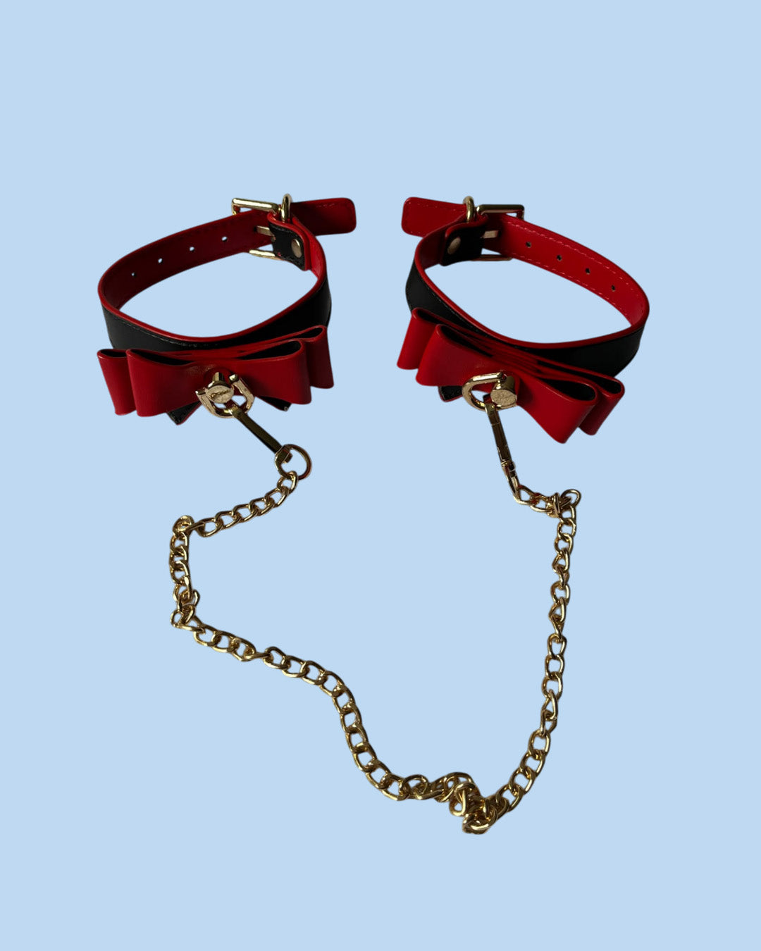 BDSM Esposas o tobilleras con moño y cadena larga