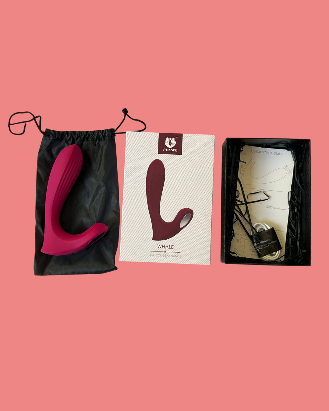 WHALE Vibrador doble estimula Punto G y dilatador anal