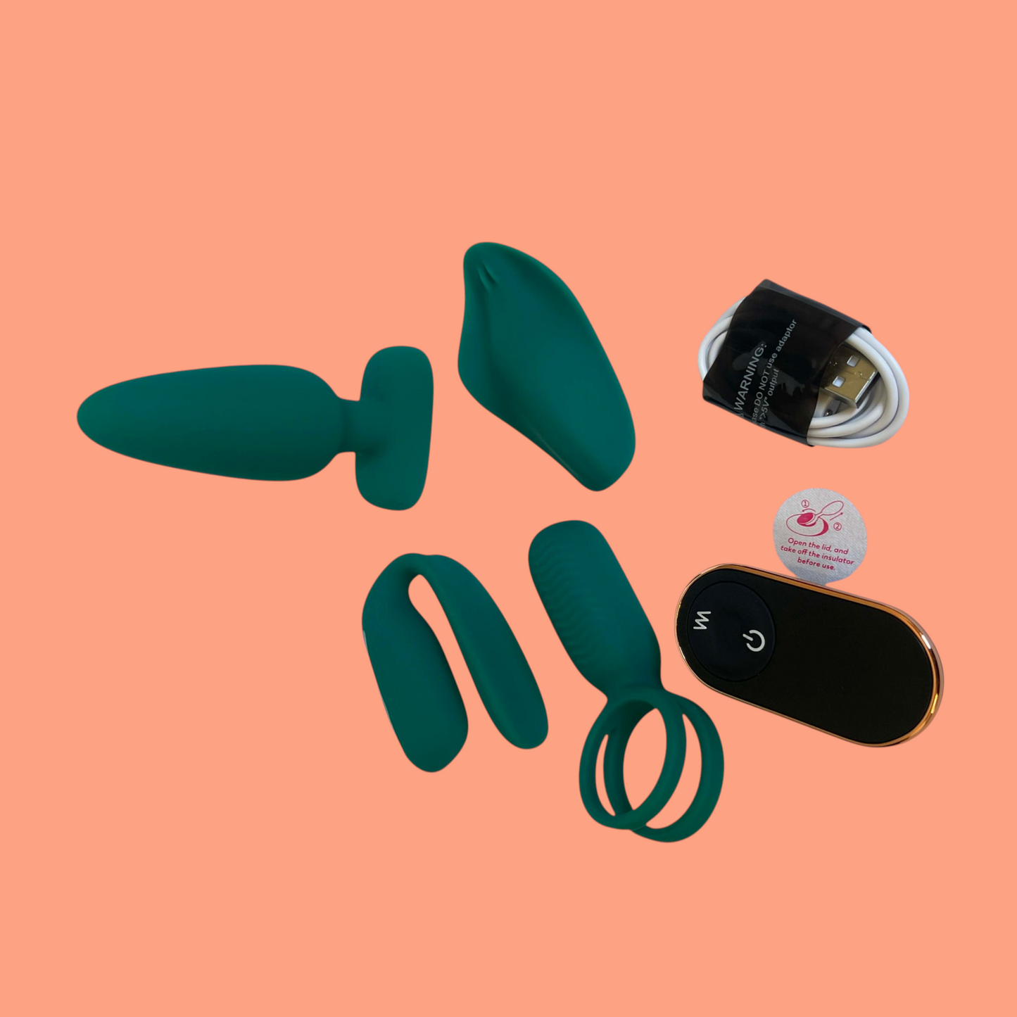 THE LOVE KIT vibrador ANILLO PENE + PLUG ANAL + MASTURBADOR FEMENINO + VIBRADOR DOBLE