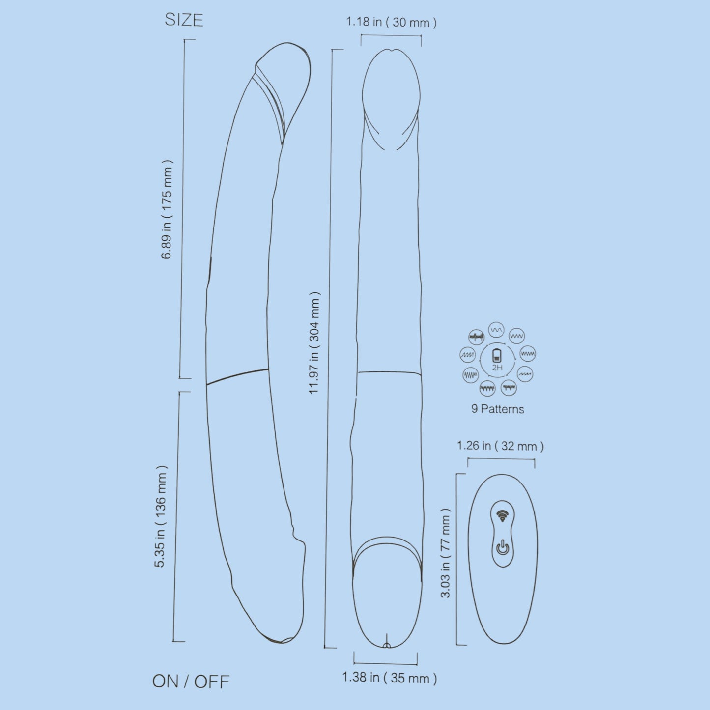 KING 3 RCT Vibrador doble penetracion a CONTROL REMOTO