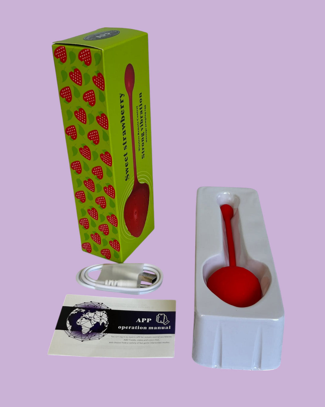 Vibrador portable FRUTILLA Controlado desde el telefono por APP !