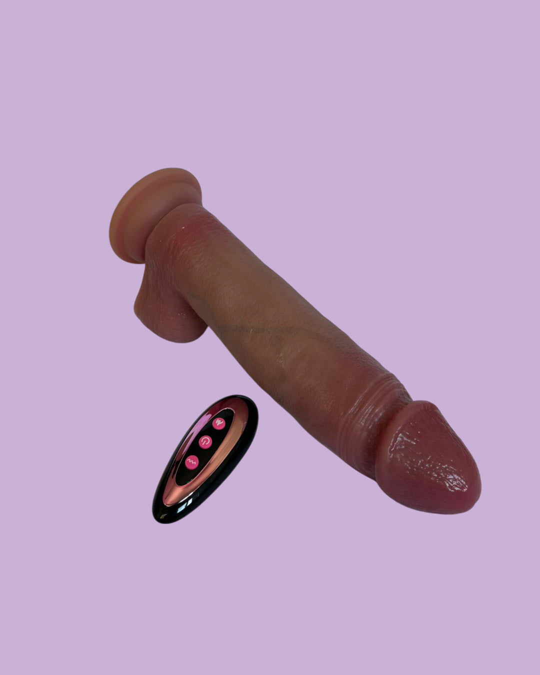 Vibrador realistico a control remoto 21cms Vibra y empuja