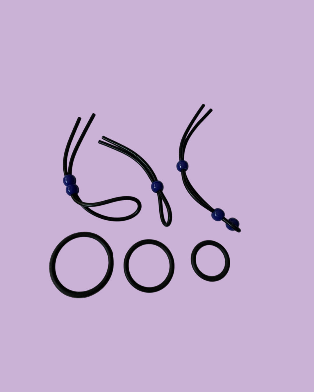 Juego de tres anillos ajustables para pene