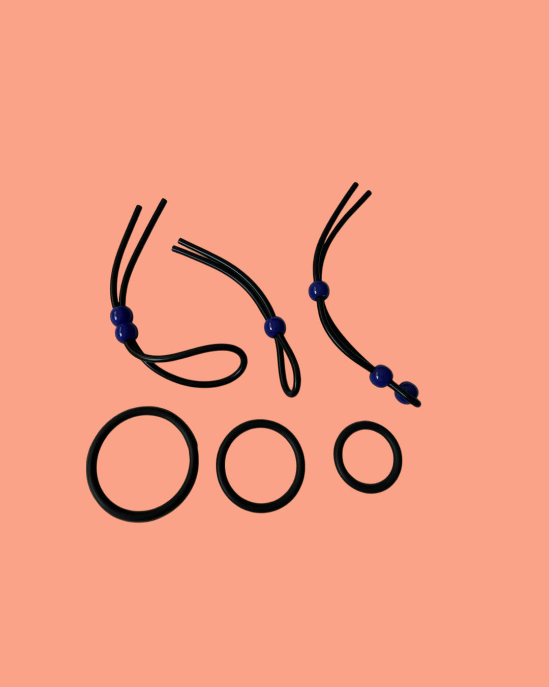 Set de 3 anillos para pene ajustables + 3 anillos diferentes medidas
