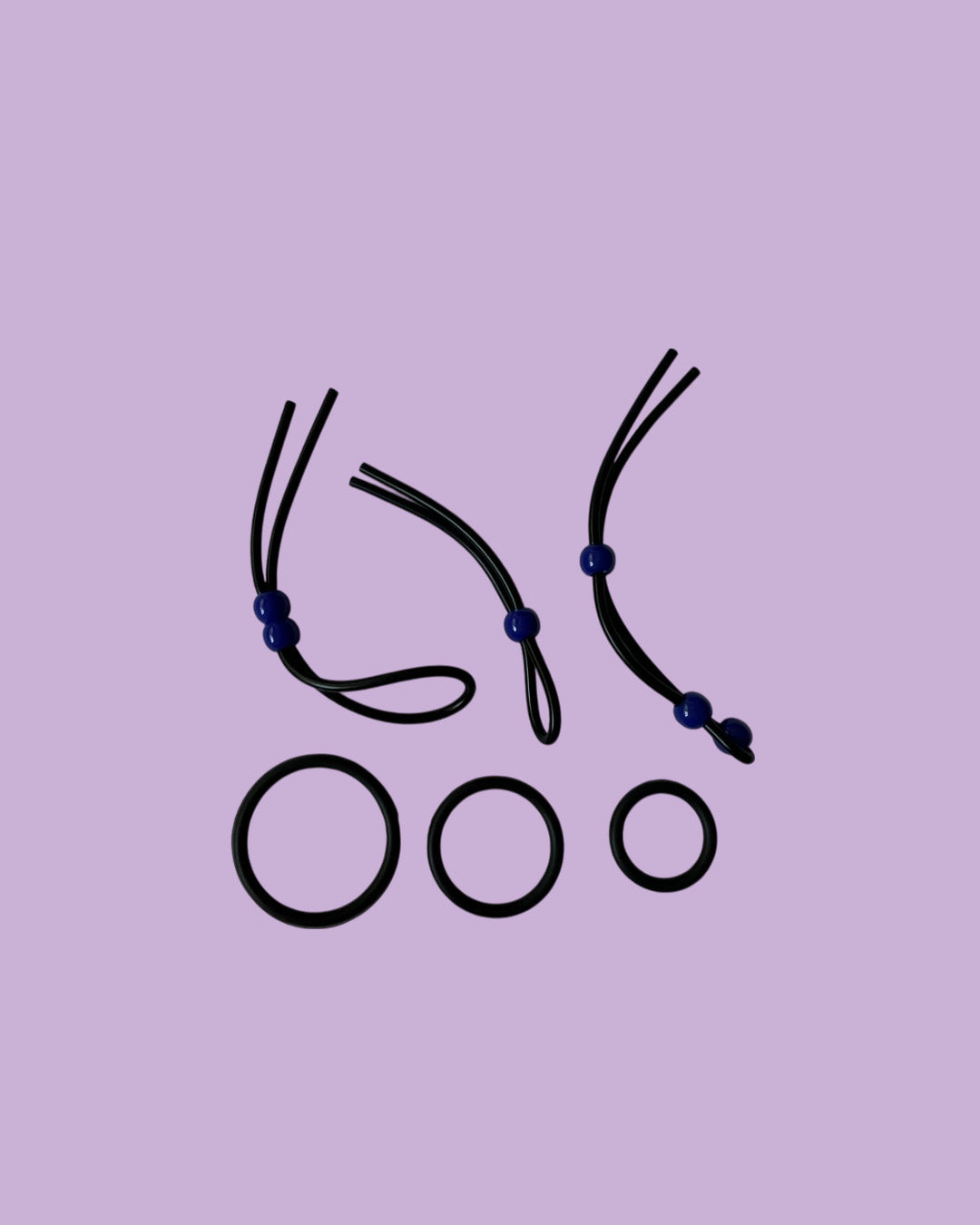 Juego de tres anillos ajustables para pene