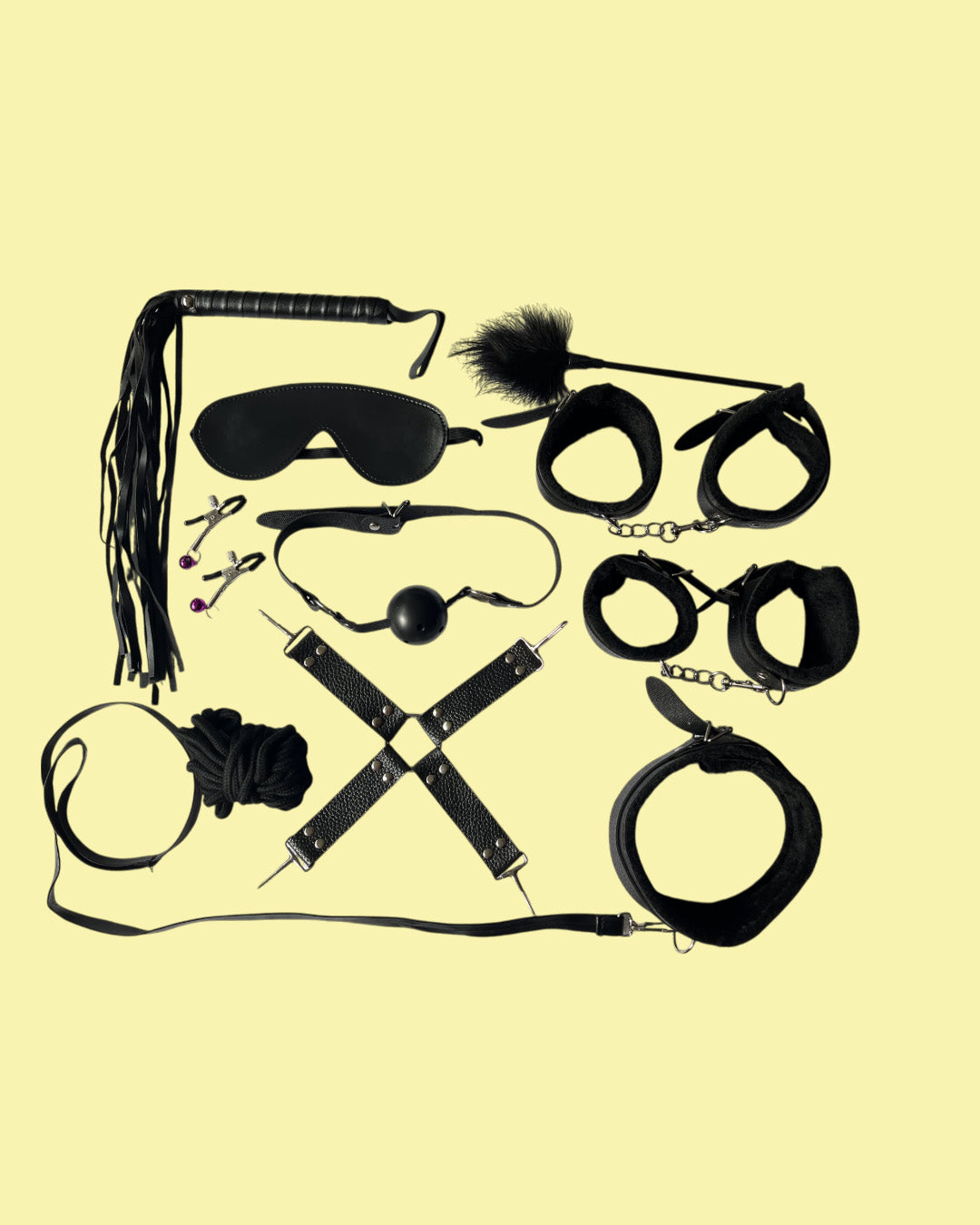 BDSM Set de 10 piezas NEGRO Bondage