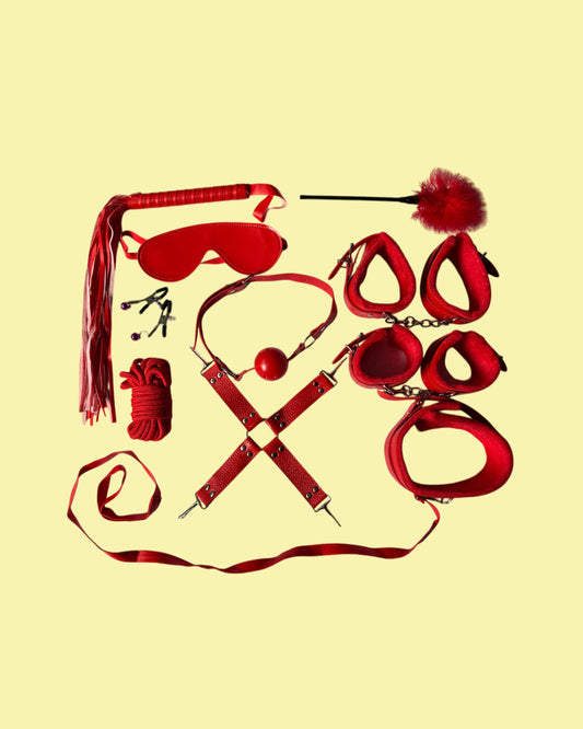BDSM Set de 10 piezas ROJO Bondage