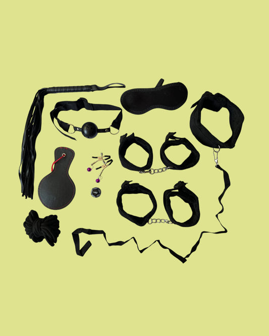 BDSM Set de 10 piezas NEGRO Bondage