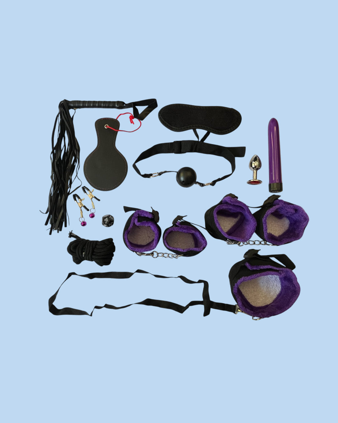 BDSM Kit de 12 piezas PURPURA Bondage