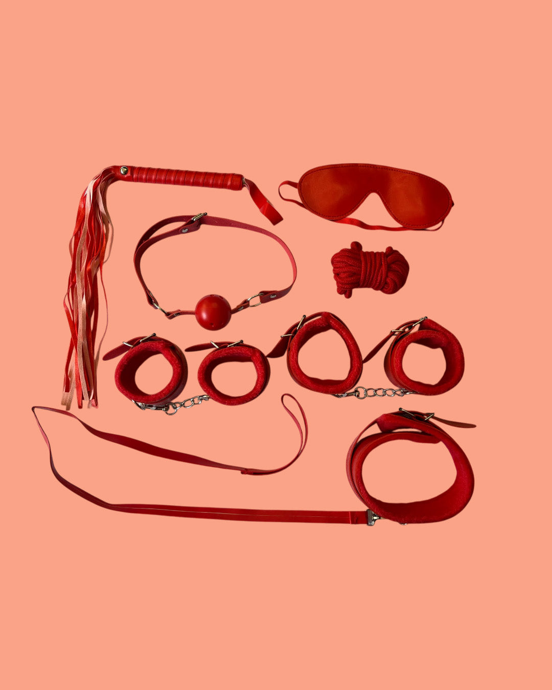 BDSM Set de 7 piezas ROJO Bondage