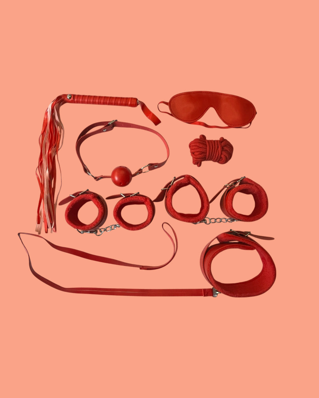BDSM Set de 7 piezas ROJO Bondage