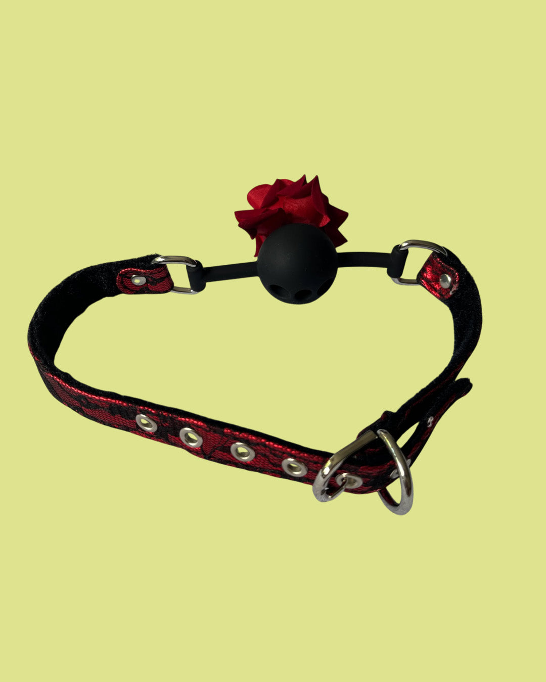 BDSM Mordaza de bola ajustable con flor