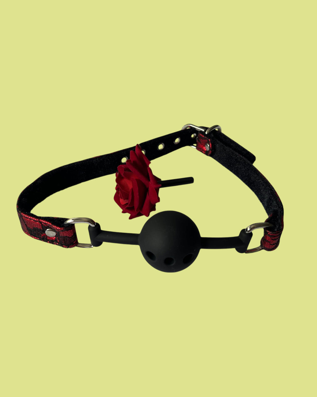 BDSM Mordaza de bola ajustable con flor