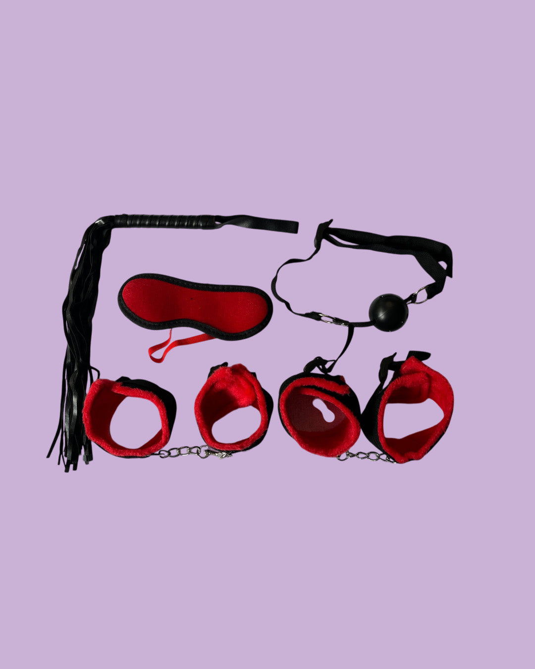 BDSM Set de 5 piezas Bondage NEGRO Y ROJO