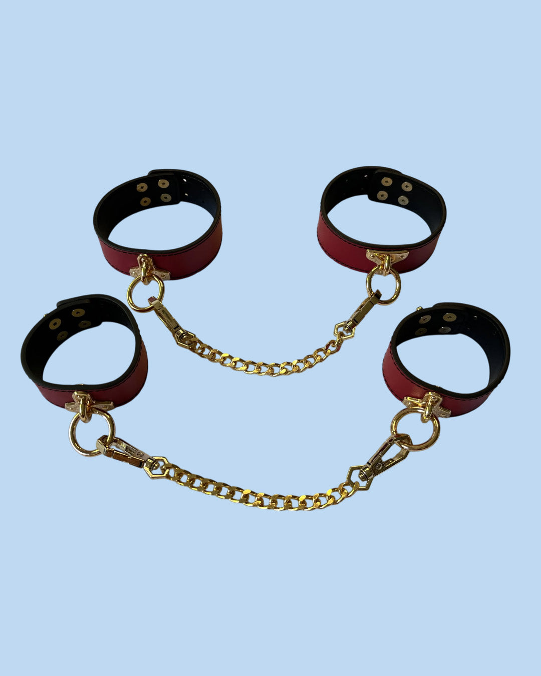 BDSM Edciion de lujo Kit 8 piezas de cuero en valija ROJO