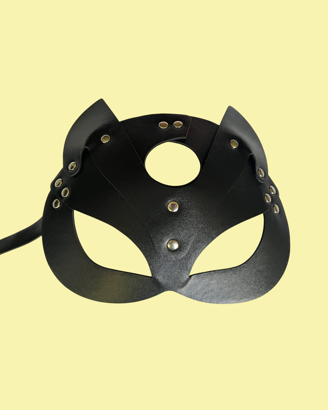 BDSM Mascara felina en cuero ajustable NEGRO