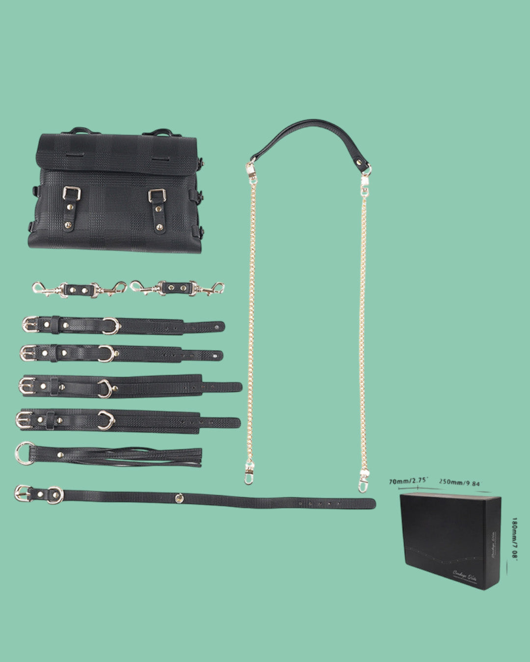 BDSM Cartera desmontable con kit BDSM - NEGRO