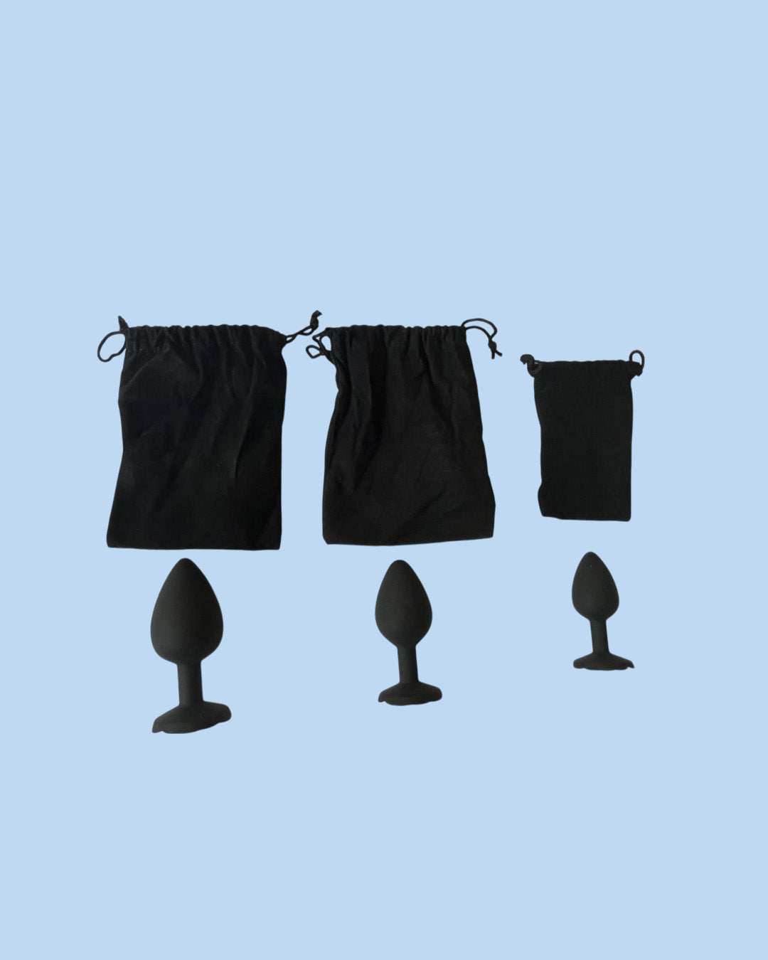 Juego de tres dilatadores anales ROSA NEGRO