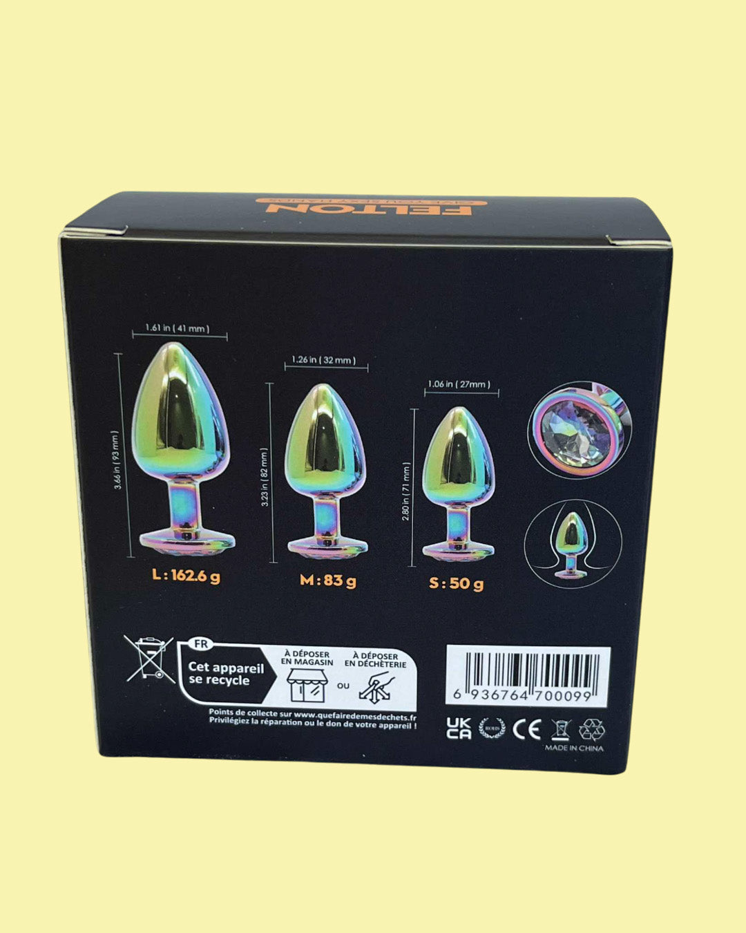 FELTON Set de 3 plugs dilatador anal Edicion de lujo