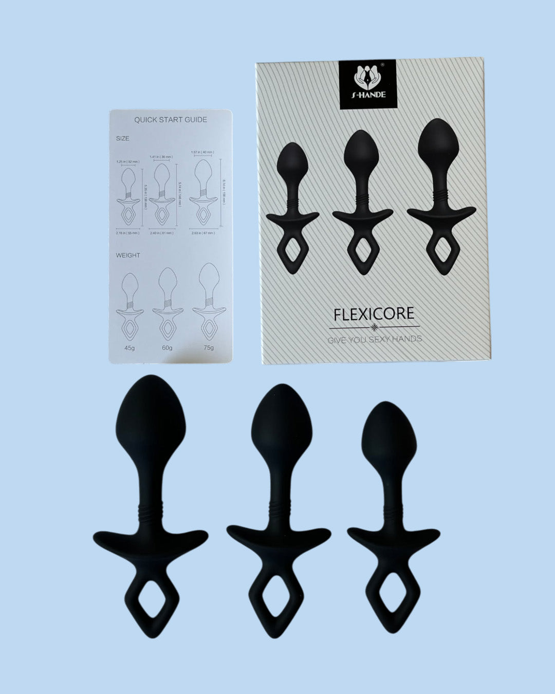 FLEXICORE Set de 3 plug anal Dilatador en tres tamaños