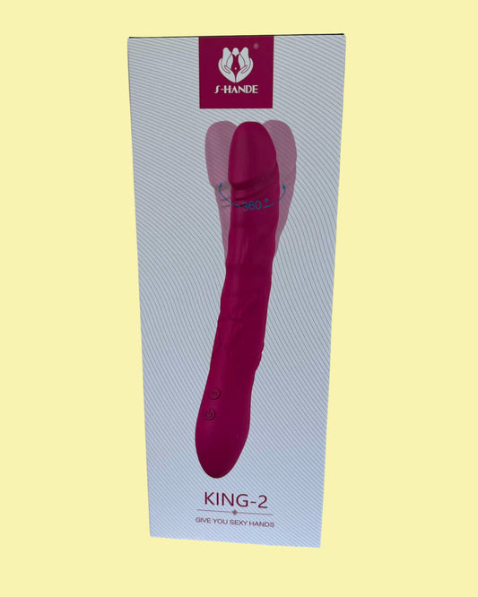 KING-2 Vibrador de silicona suave con doble motor vibra y rota