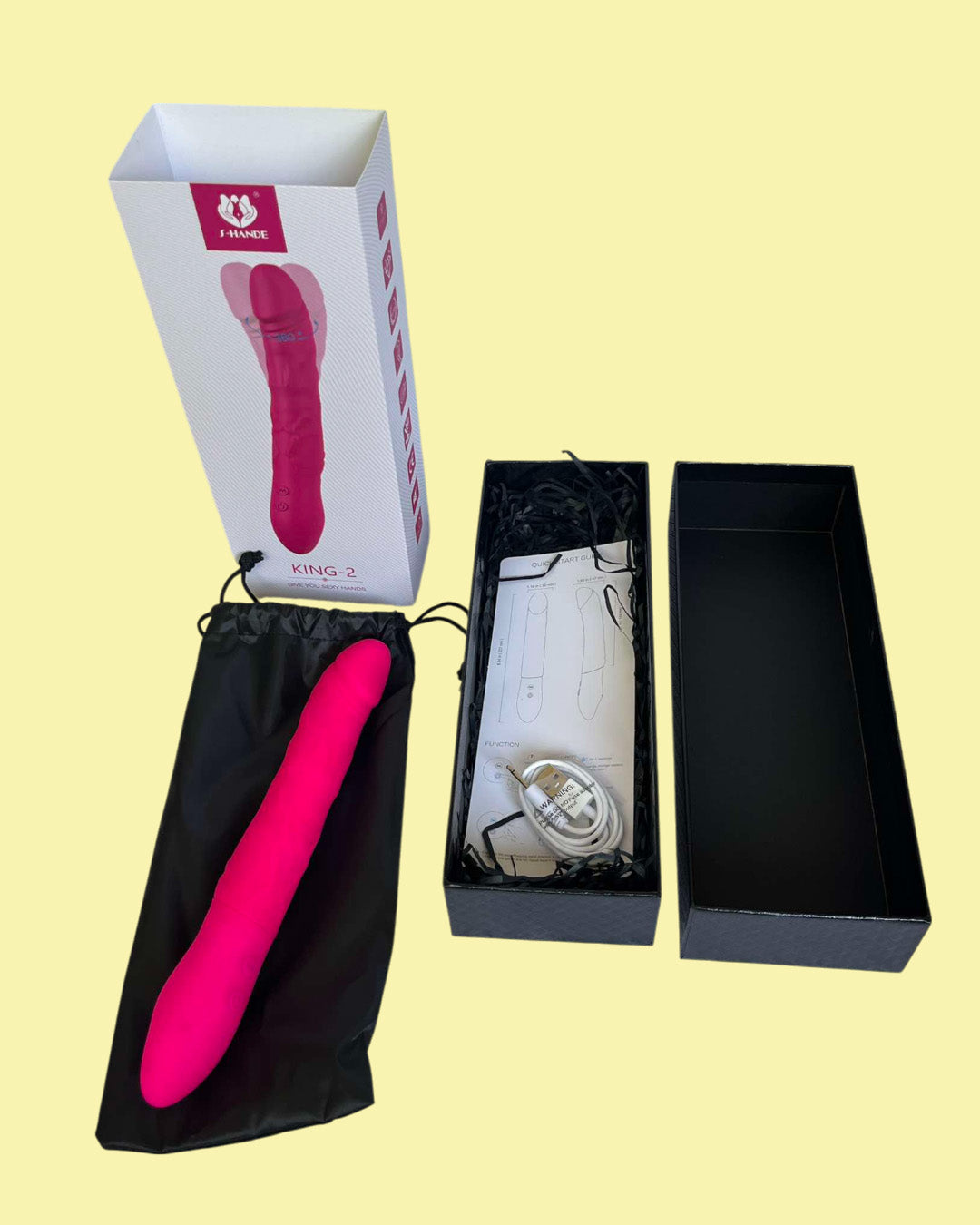 KING-2 Vibrador de silicona suave con doble motor vibra y rota