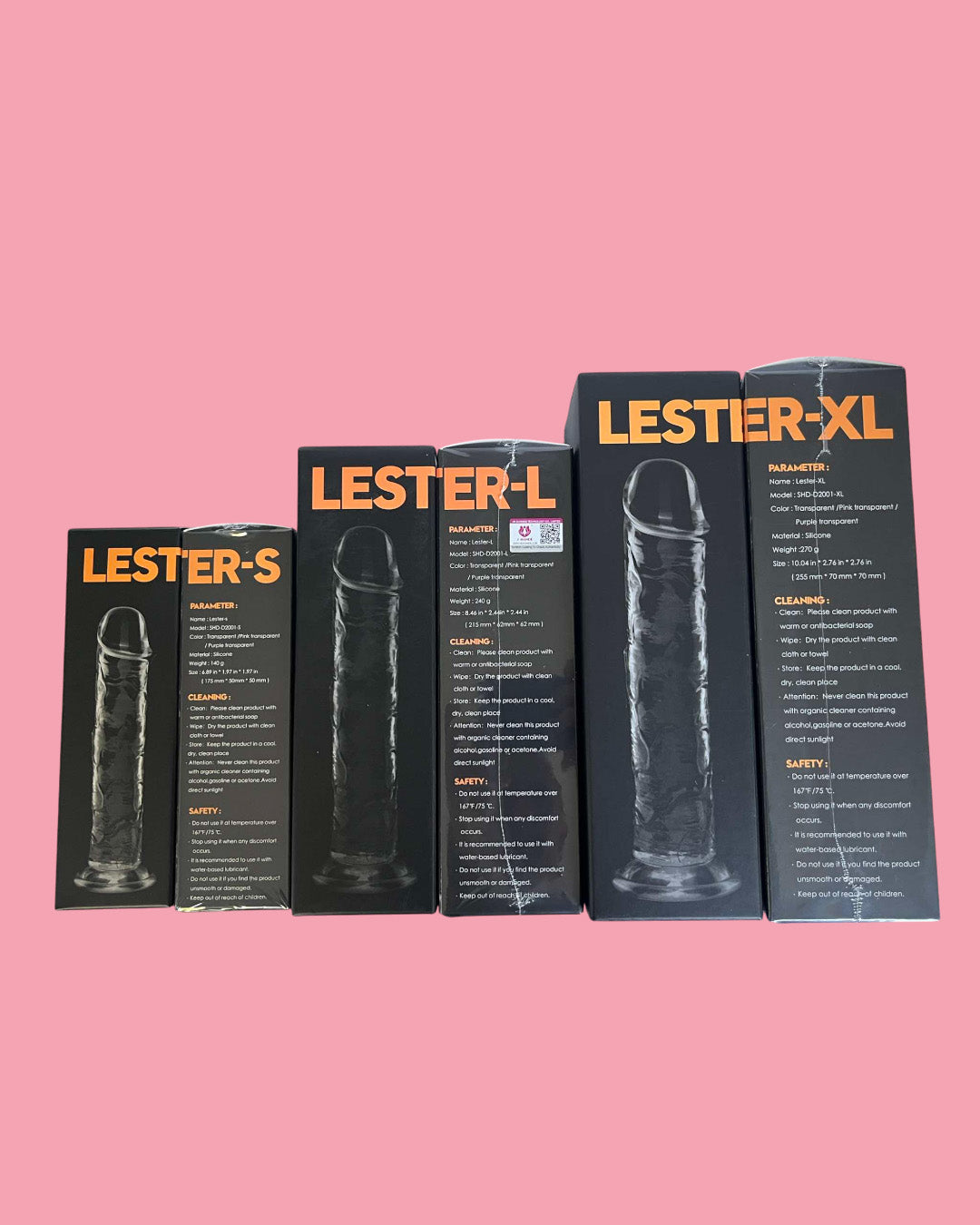 LESTER XL Dildo 25.5 cms rosado agua