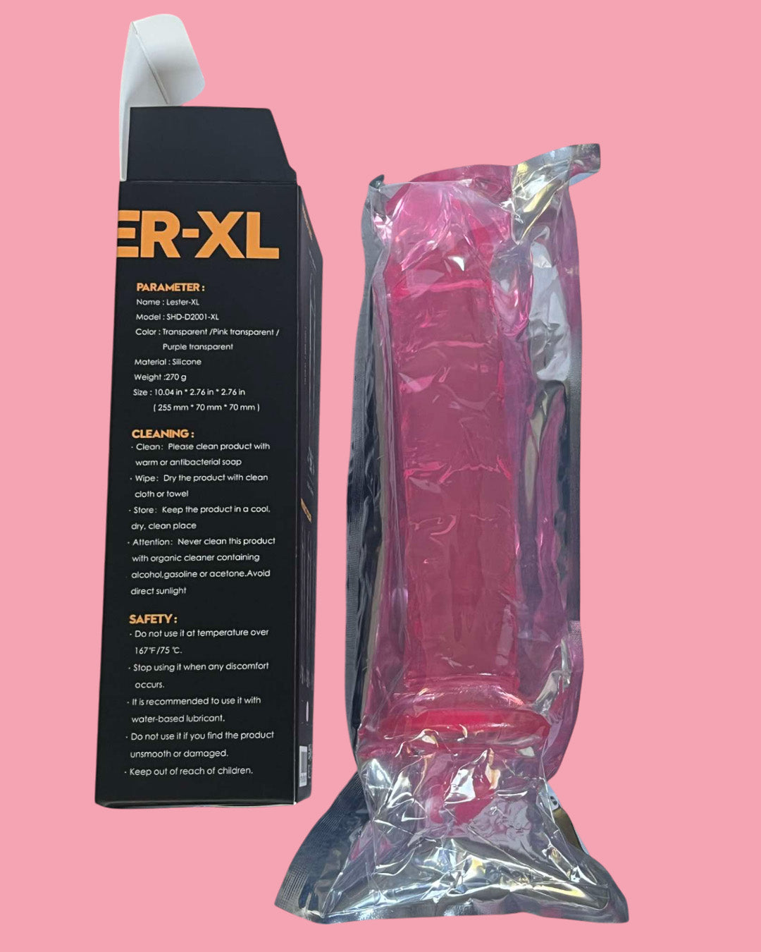 LESTER XL Dildo 25.5 cms rosado agua