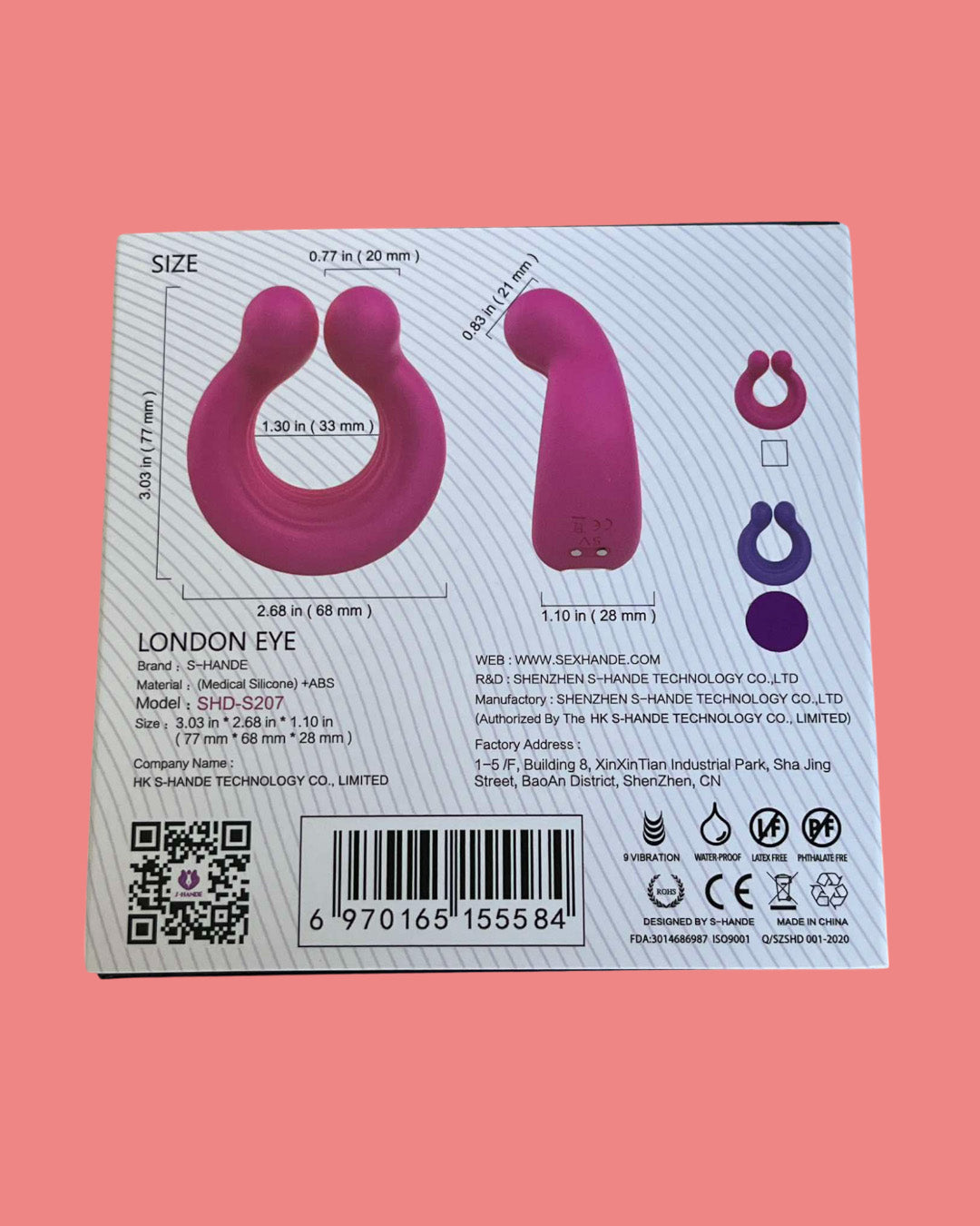 LONDON EYE Masajeador multifuncion para pene y clitoris