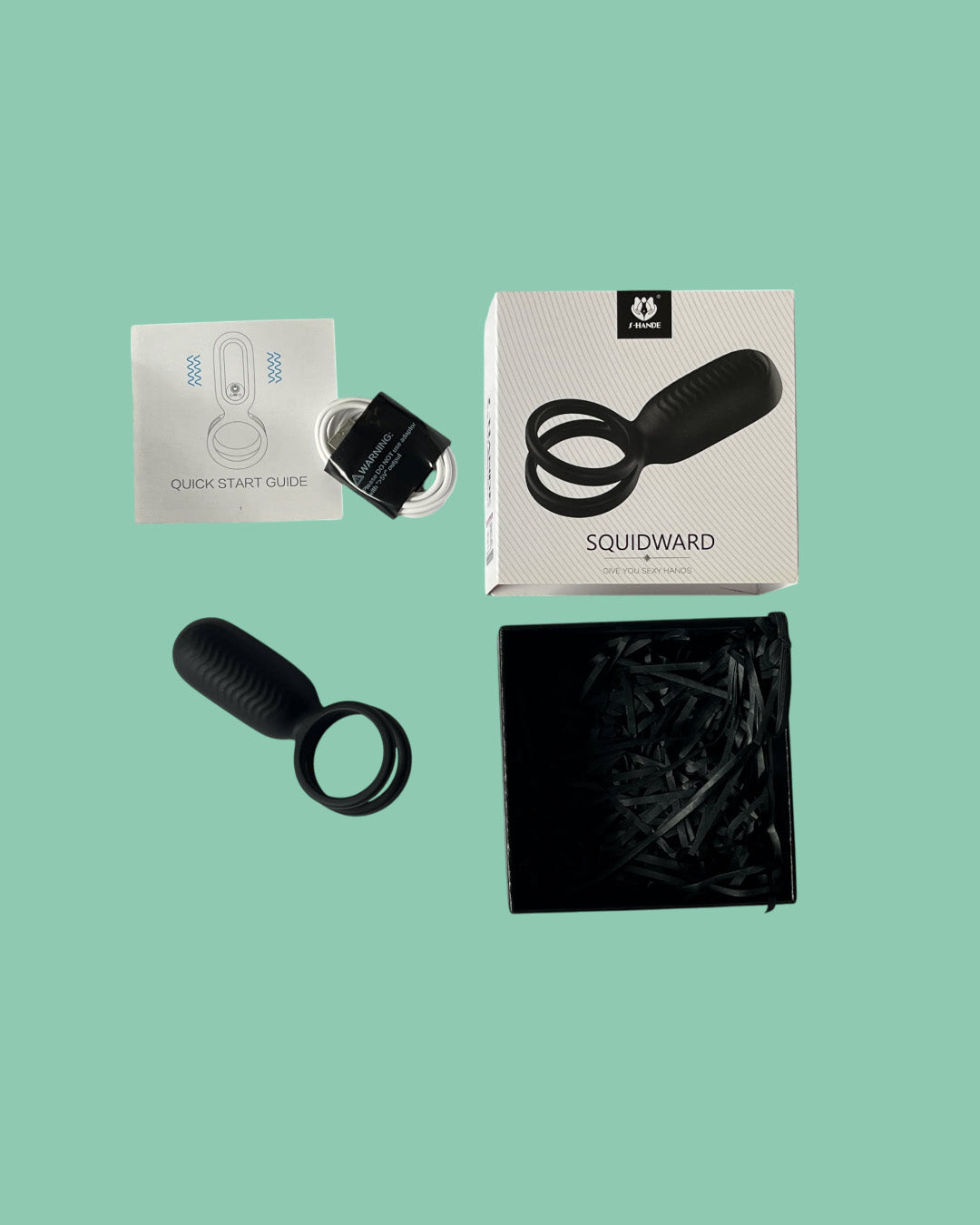 SQUIDWARD Anillo doble para pene con vibrador para estimular el clitoris