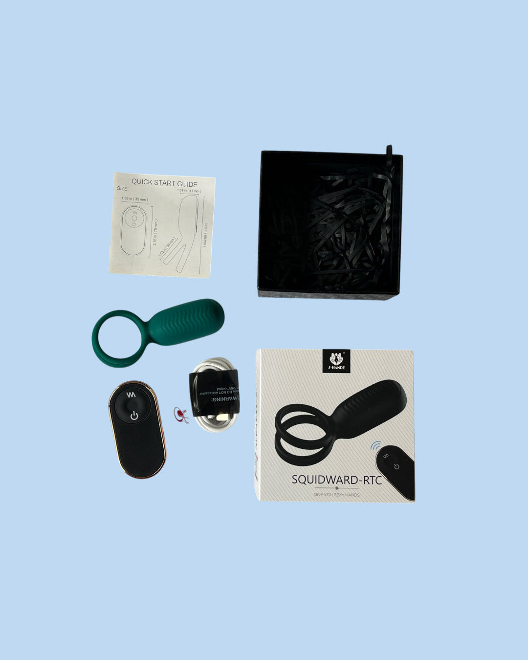 SQUIDWARD RCT Anillo doble para pene con vibrador para estimular el clitoris a control remoto