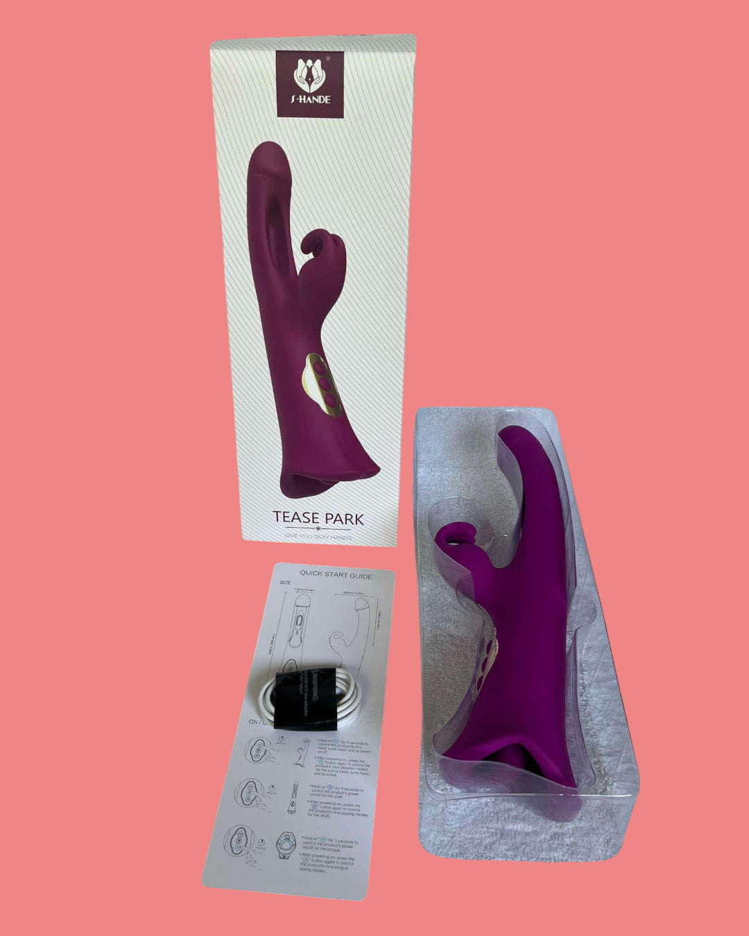 TEASE PARK Vibrador conejo VIBRA OSCILA y LAME