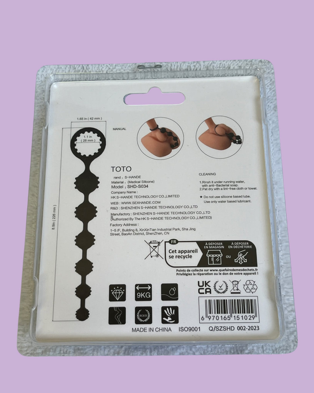 TOTO Anillo de pene con dilatador anal