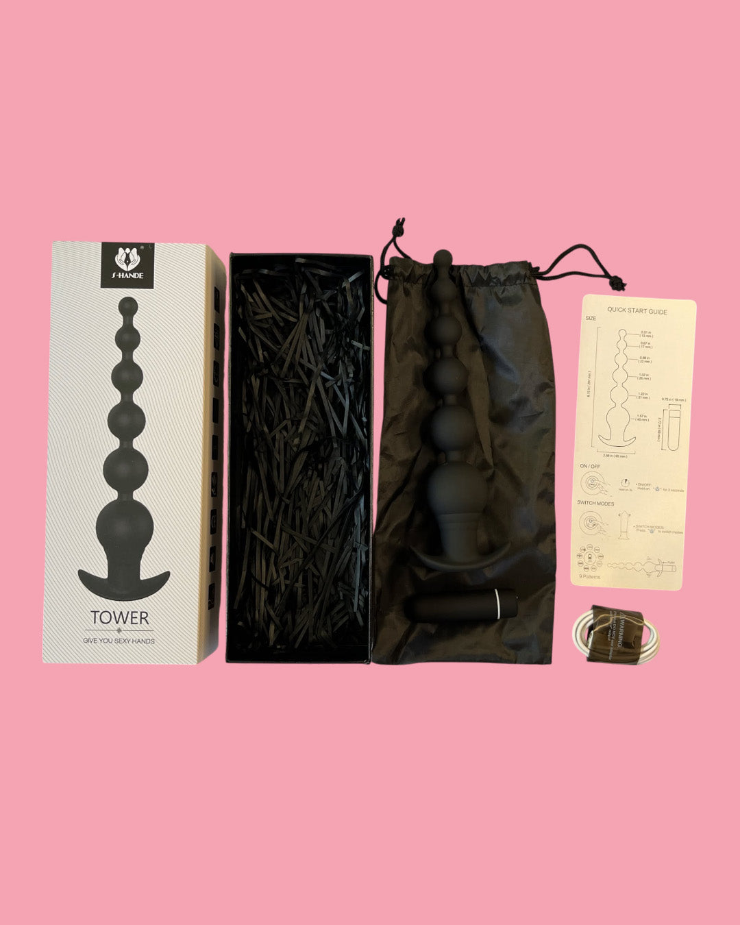 TOWER Plug anal con bala vibradora extraible Masaje prostatico