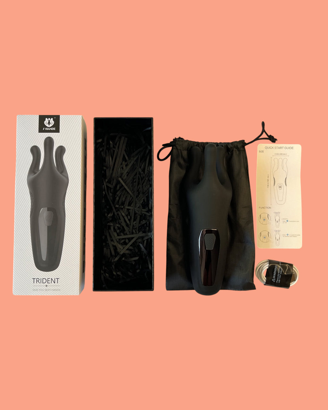 TRIDENT Vibrador estimulador pene, pezones Punto G